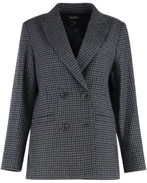 A.P.C. Lucy Double Breasted Blazer - Black