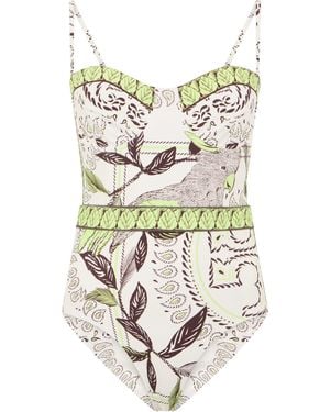 Tory Burch One-Piece Swimsuit With Print - White