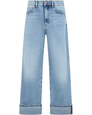 ICON DENIM Jeans With Straight Cut And Cuff - Blue