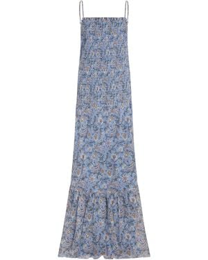 Veronica Beard Long Dress With Floral Print - Blue