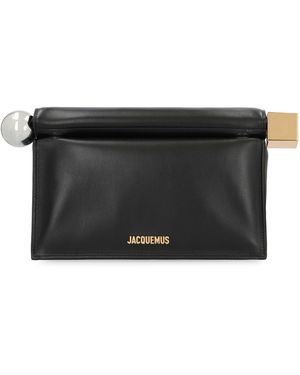 Jacquemus Pochette Rond Carré in pelle - Nero
