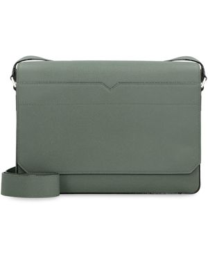 Valextra Borsa messenger V-Line in pelle - Verde