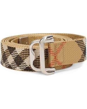 Burberry Checkered Belt - Gray