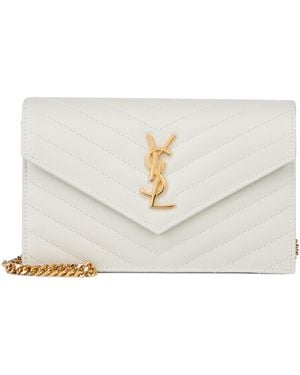 Saint Laurent Pouch Envelope With Chain Cassandre - White