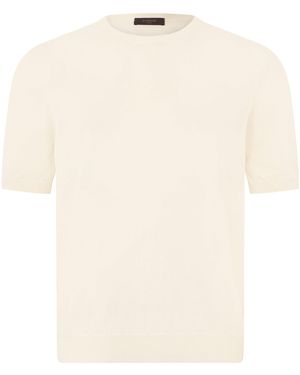 Slowear Cotton Jumper With Short Sleeves - Natural