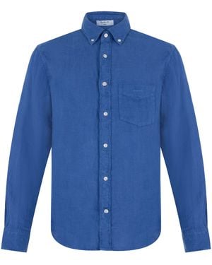 GANT Long-Sleeved Linen Shirt - Blue