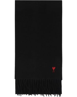 Ami Paris Woollen Scarf - Black