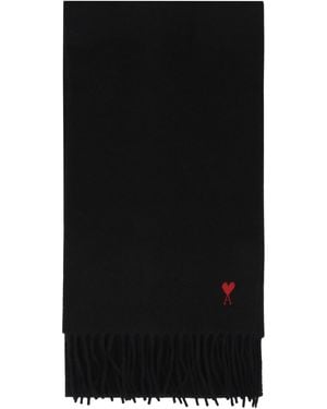 Ami Paris Sciarpa in maglia di lanaa - Nero