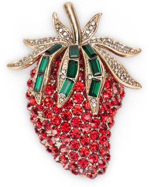 Weekend by Maxmara Brooch With Decorative Crystals - Red