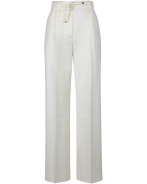 Moncler Wool Gabardine Tailored Trousers - White