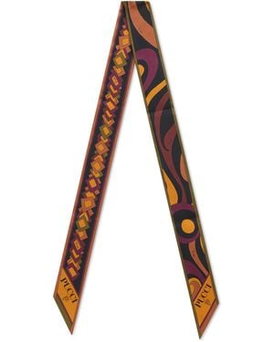 PUCCI Silk Printed Scarf - Brown