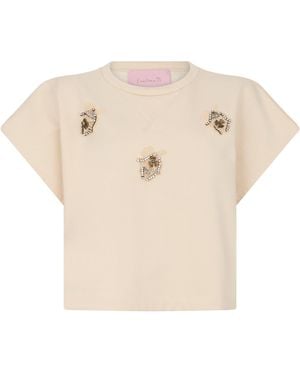 Kristina Ti Shirt With Jewelry Embroidery - Natural