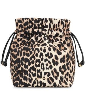 Ganni Bucket Bag Bou Printed - Black