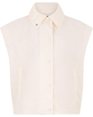 Laminar Sleeveless Cropped Jacket - White