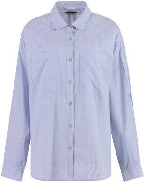 Mother Striped Cotton Shirt - Blue