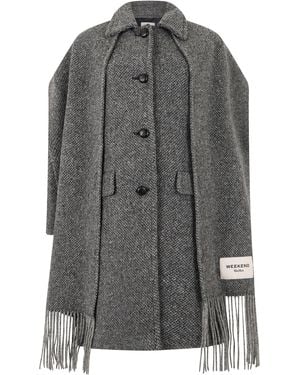 Weekend by Maxmara Coat With Scarf - Grey