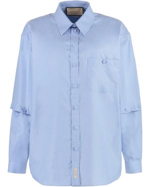 Gucci Cotton-Oxford Shirt - Blue