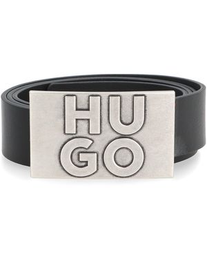 BOSS Cintura in pelle - Grigio