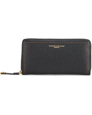 Gianni Chiarini Hammered Leather Wallet - Black