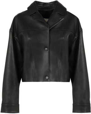Yves Salomon Leather Jacket - Black