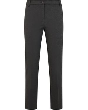 Pinko Slim Fit Trousers With Elastic Waist And Slight Flare - Grey