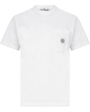Stone Island T-Shirt With Logo And Pocket - White