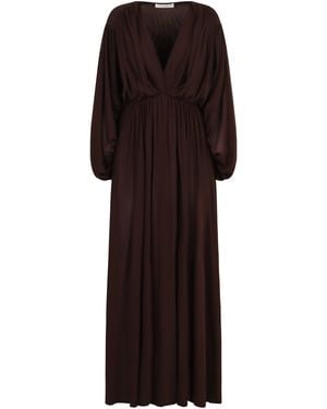 Philosophy Di Lorenzo Serafini Draped Long Dress - Brown