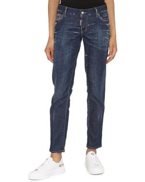 DSquared² Jennifer Straight-Leg Jeans Cotton - Blue