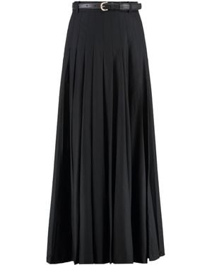 Self-Portrait Pleated Skirt - Black