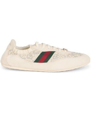 Gucci Sneakers Shift Gg Crystal Calf Skin Sneakers - Natural