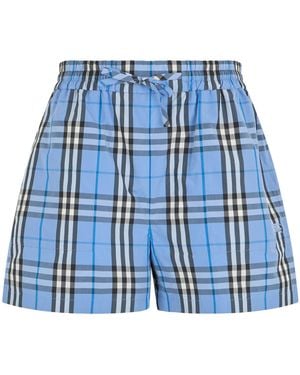 Burberry Plaid Shorts - Blue