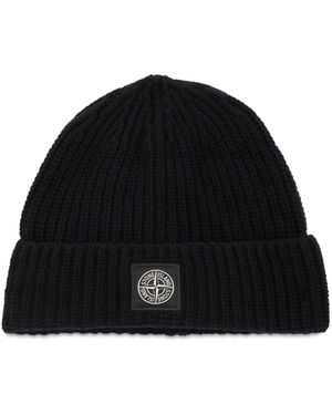 Stone Island Ribbed Hat - Black