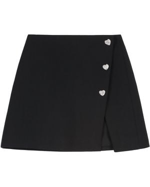 Self-Portrait Crepe Mini Skirt - Black
