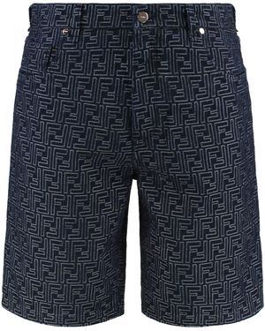 Fendi Bermuda in cotone - Blu