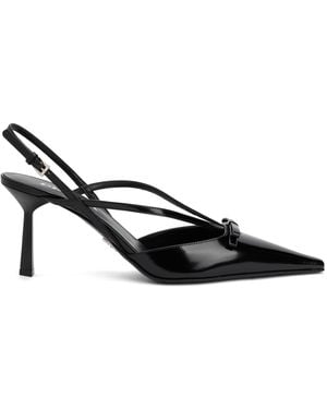 Prada Décolleté slingback in pelle spazzolata - Nero