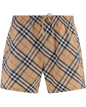 Burberry Printed Swim Shorts - Blue