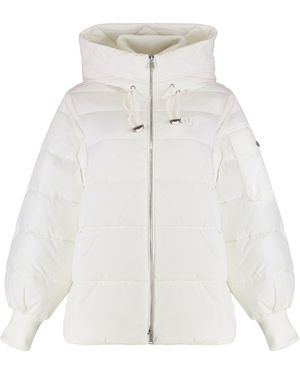 Pinko Crusca Hooded Short Down Jacket - White
