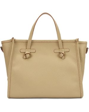 Gianni Chiarini Elegant Bag With Refined Metallic Details - Natural