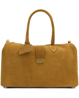 Schell Borsa a mano in pelle scamosciata - Marrone