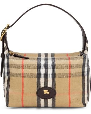 Burberry Highlands Mini Check Tote Bag - Natural