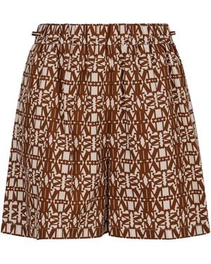 Max Mara Monogram 'Taiga' Shorts - Brown