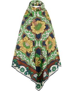 ALÉMAIS Floral Silk Top - Green
