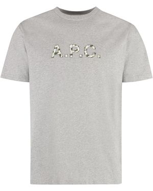 A.P.C. T-shirt girocollo Willow in cotone - Grigio