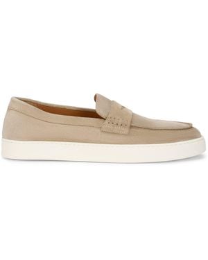 Doucal's Suede Slip-On Moccasins - Natural