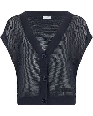 Peserico Short-Sleeve Cardigan - Blue