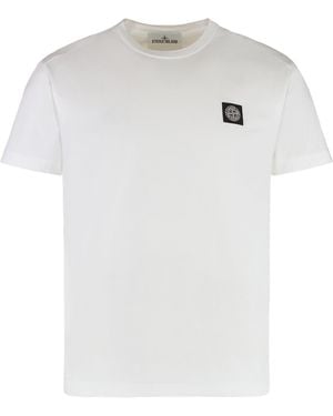 Stone Island Cotton Crew-Neck T-Shirt - White