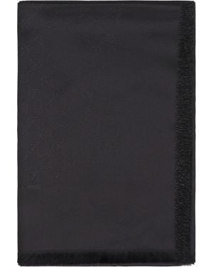 Gucci Scialle in lana e seta GG lamé - Nero