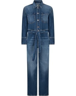 ICON DENIM Long Denim Jumpsuit - Blue