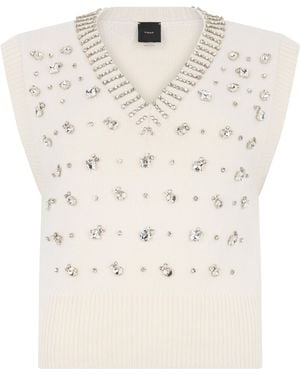 Pinko Ponziane Knitted Vest - Natural