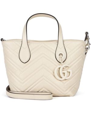 Gucci Borsa GG Marmont Mini chevron - Neutro